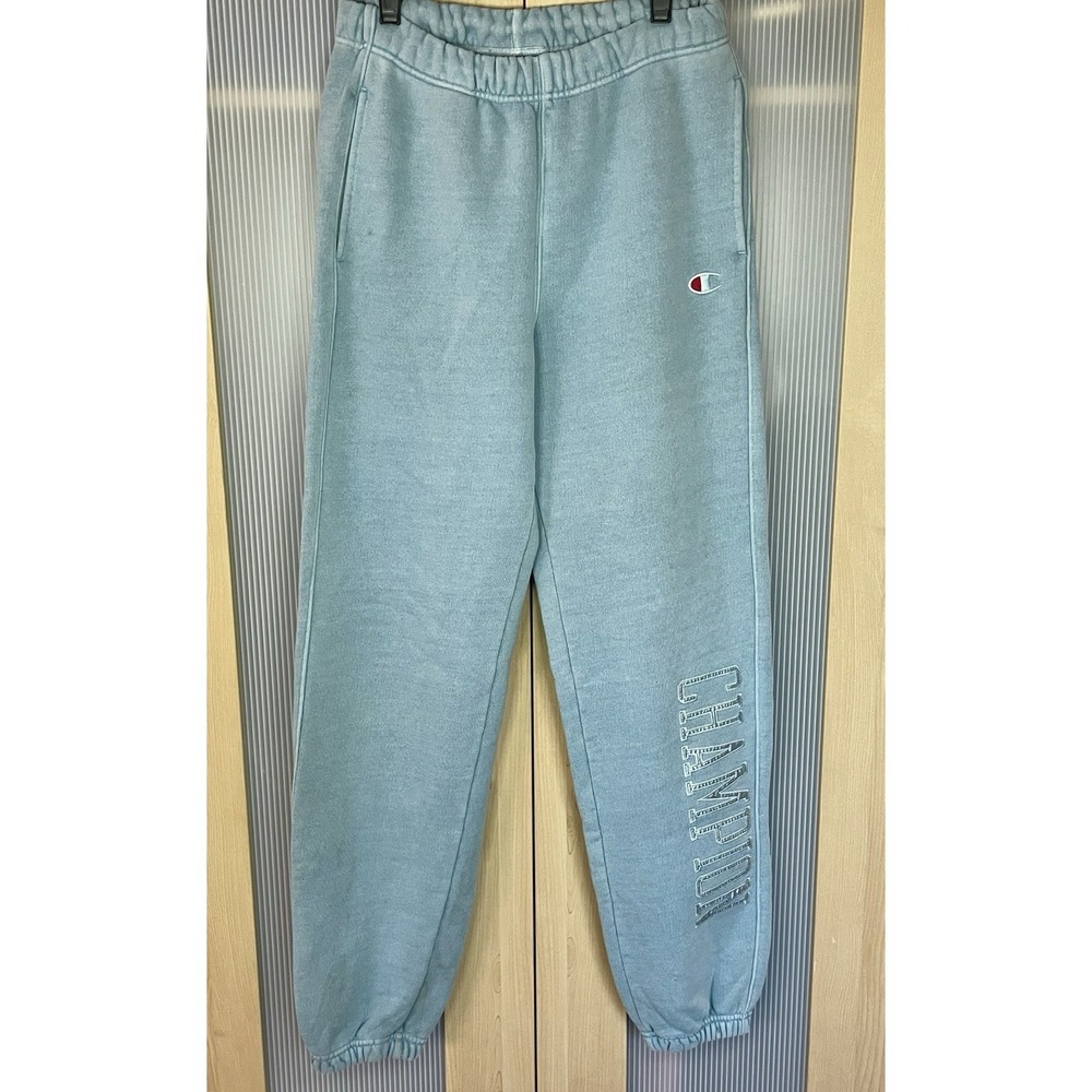 Champion Reverse Weave Joggers Mens Medium Blue Fleece‎ Embroidered Activewear